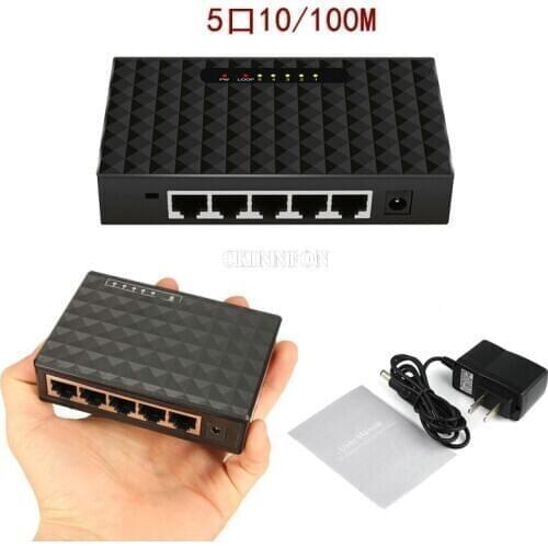 20Pcs/Lot Ethernet Switch MediaTek/MTK7530 100 Mbps 5 Gigabit Network Port Of 10/100Mbps Loop Warning Network Switch