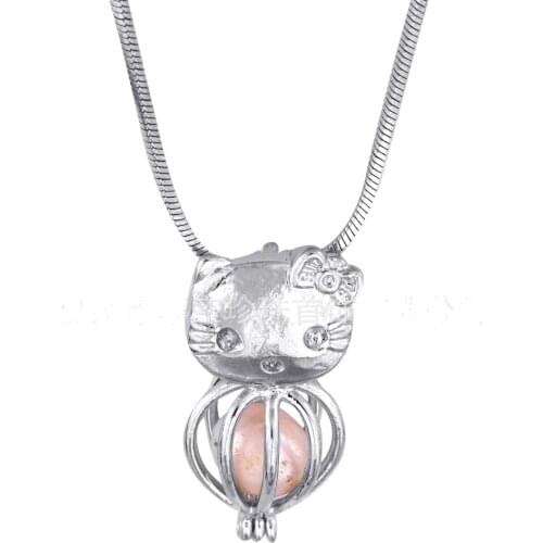 2017 Lovely cat locket Necklace Pendant Animal Cage Pendant wholesal ecage