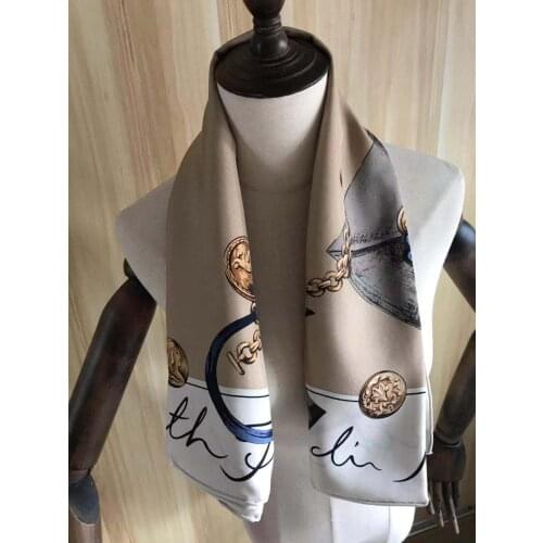 2021 new arrival spring summer classic 100% pure silk scarf twill hand made roll 90*90 cm shawl wrap for women lady gift