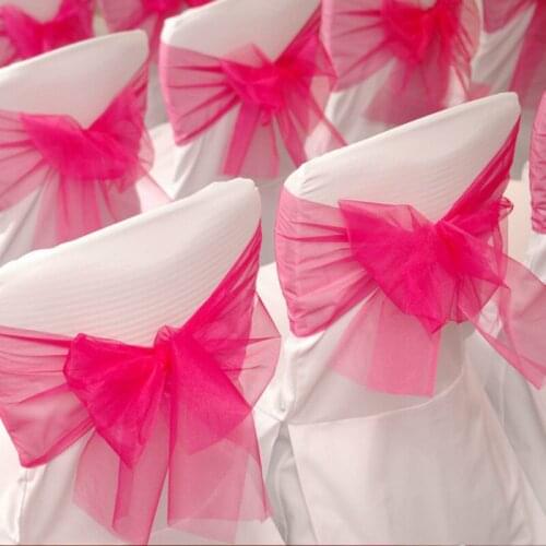 5Pcs/lot New Chair Bow Satin Silk Cloth Chair Seat Back Bow Band DIY Wedding Chair Bow Tie Christmas Party Decoration Supplies