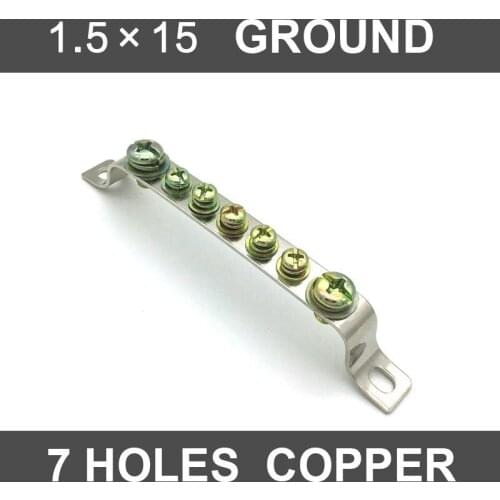 7 Hole Land Row 1.5*15 Zero Line Row Distribution Box Connection Terminal Block Ground Copper Strip
