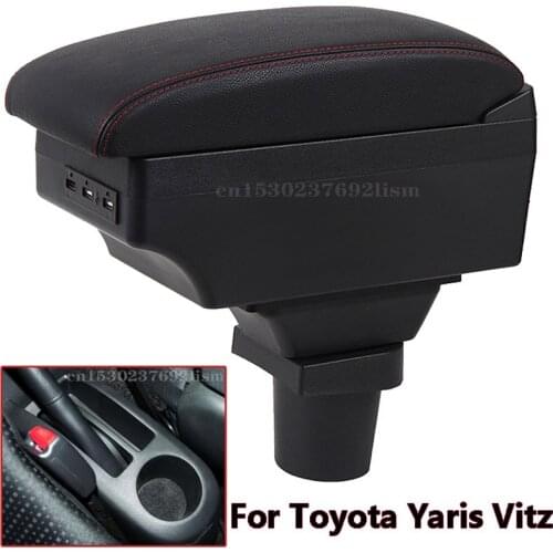 Car Arm Rest Storage Box For Toyota Yaris Vitz 2006-2011 central Store content box accessories USB interface