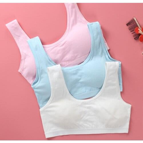 4Pcs/lot Girl Bra Cotton Girl Underwear 8-15 Years Kids Training Bras Puberty Girls Underwear Wireless Teens Sport Bras