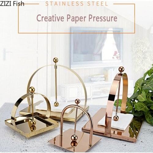 Golden Metal Kerchief Storage Tissue Rack Stainless Steel Napkin Holder Nordic Hotel Dining Table Home Decoration Accessories