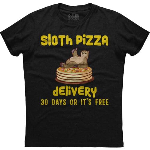 Sloth Pizza Delivery. Funny Graphic Phrase T-Shirt. Summer Cotton O-Neck Short Sleeve Mens T Shirt New S-3XL