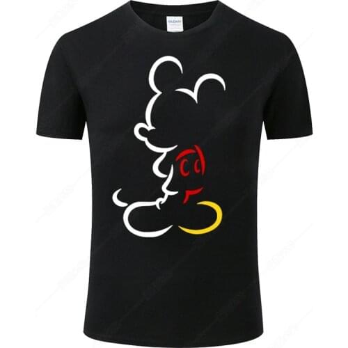 Mickey Mouse T Shirt Men Women Shirt 100% Cotton Summer Short Sleeve T-shirt Male Fashion Unisex Tops Cool Tee Clothes J46
