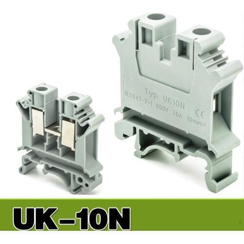 UK10N UK Series DIN Rail Screw Clamp Terminal Blocks 800V 76A IEC