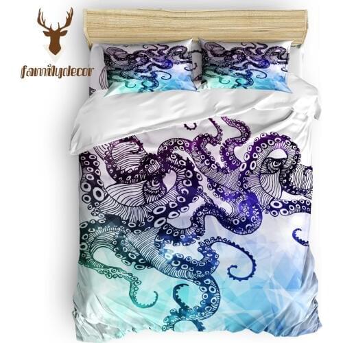 FamilyDecor DHL Free Shipping Abstract Octopus Cthulhu Bedding Sets Duvet Set Covers 4 Piece Bedding Sets Living Room April Fool