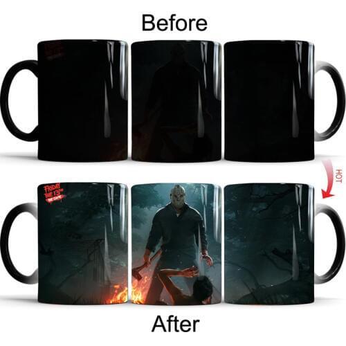 Jason Horror Movie Mugs Color Changing Mug Heat Reveal Cup Best Gift Tea Coffee Cups Novelty Ceramic Cup