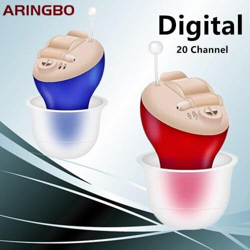 Mini Hearing Aids Digital Hearing Aids Adjustable Tone Sound Amplifier Portable Deaf Elderly 20 Channel Digital Hearing Aid