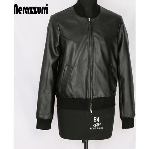 Женские кожаные бомберы Nerazzurri China At AliExpress