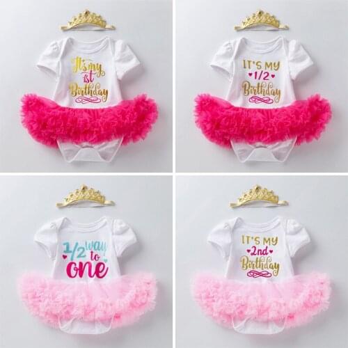 Newborn Baby Girl Clothes Dress Birthday Romper Bodysuit+Dresses Toddler Girl Party Outfits Costume
