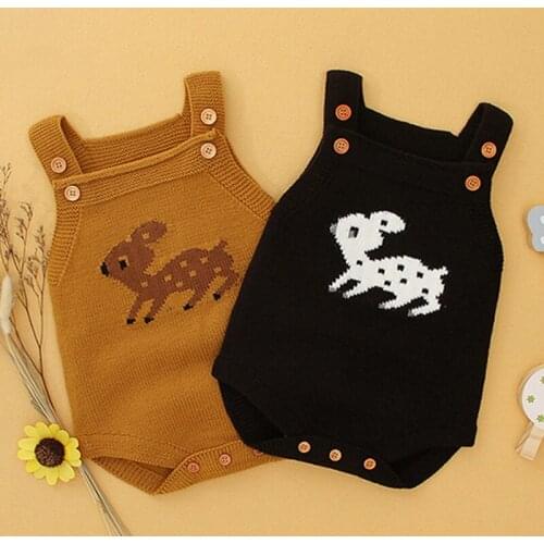 Autumn Christmas Deer Baby Boy Girls Triangle Rompers Infant Baby Romper Newborn Baby Boy Girl Clothes Knitting Rompers