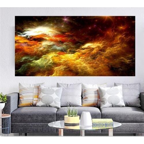 WANGART Abstract Colors Unreal Canvas Poster Wall Art Painting Living Room Large Colorful Wall Hanging Modern Art Print Painted