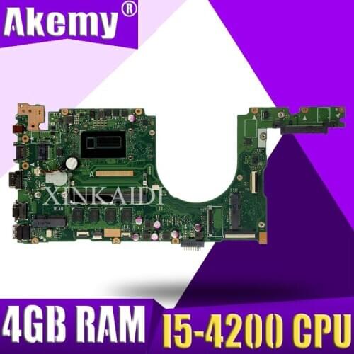 PU401LA With I5-4200 CPU Onboard 4GB RAM mainboard REV 2.2 For ASUS P401 P401L P401LA Laptop motherboard 100% Test free shipping