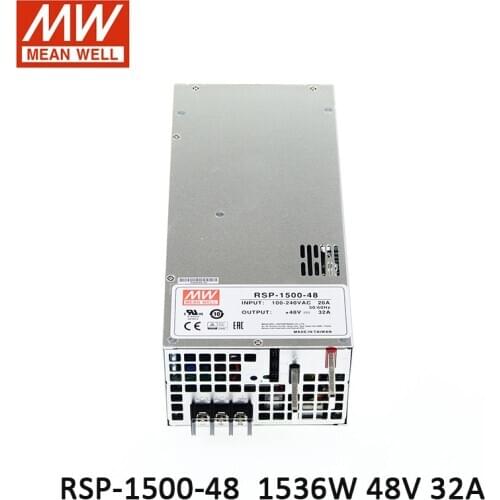 RSP-1500-48 MEAN WELL Switching Power Supply 110V/220V AC to 48V DC 32A 1536W Transformer programmable power supply in parallel