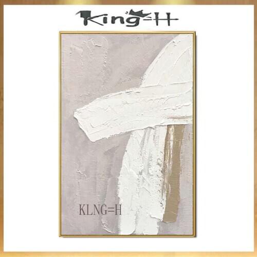 Hand painted abstract canvas oil paintings pink texture picture for wall decoration artwork for living room bedroom no fr