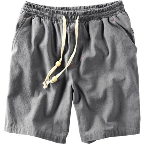 Summer Men large size big 6XL Casual style shorts pocket cotton Stretch out door casual home loose shorts linen
