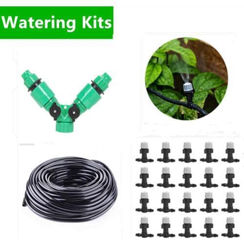 20/30/40m Garden Diy Micro Drip Irrigation System Plant Self Automatic Watering Timer Garden Hose Kits With Adjustable Dripper