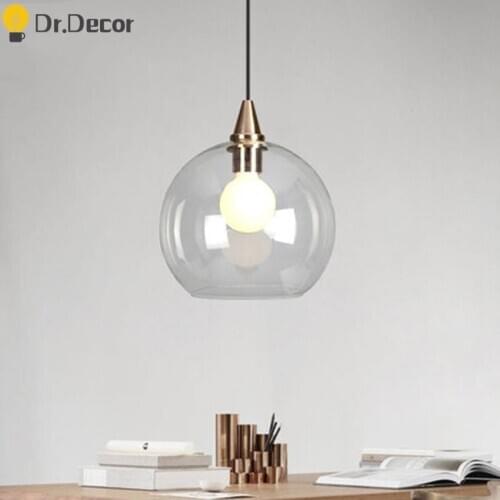 Modern LED Glass Pendant Lights Lighting Living Room Bedroom Restaurant Pendant Lamp Decor Hanging Lamps Kitchen Light Fixtures