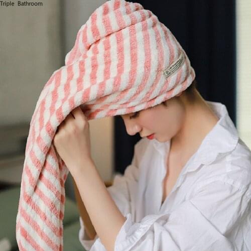 1pc Soft Coral Velvet Hair Drying Towel Bath Bathroom Accessories Towel Microfiber Quick Drying Turban Women Hair Cap Wrap