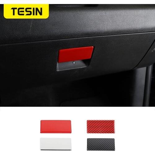 TESIN Interior Mouldings ABS Car Co-pilot Storage Box Handle Decorative Cover Stickers For Dodge Ram 1500 2010-2017 Accessories