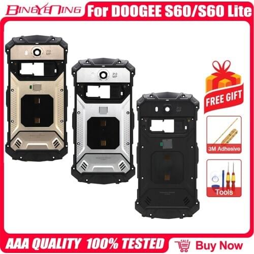 BingYeNing New Original For 5.2 inch Doogee S60 Smart Phone Battery Case Protective Back Cover+Camera Glass+Loudspeaker+NFC
