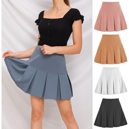 Women Skirt Fashion High Waist Pleated Skirt Sweet Cute Girls Dance Mini Skirt Cosplay Preppy Uniform School Short Skirts S-XL