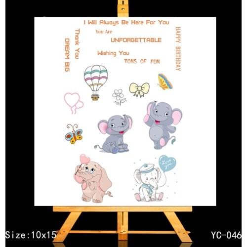 ZhuoAng Little elephant Clear Stamps/Card Making Holiday decorations For scrapbooking Transparent stamps 10*15cm