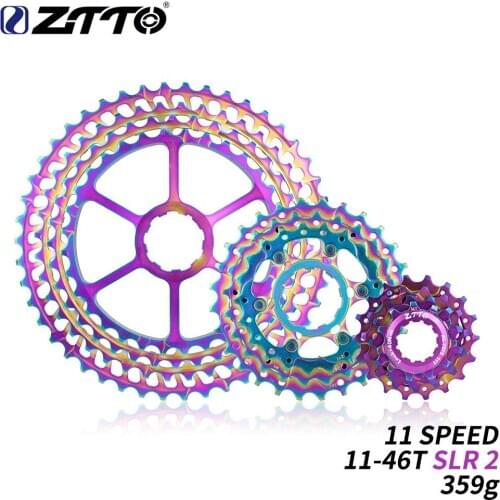 ZTTO 11 Speed 11-46T SLR 2 Bicycle Rainbow 11-46T Cassette HG system 11s ultralight Colorful 46T CNC k7 For MTB GX X1 NX M8000