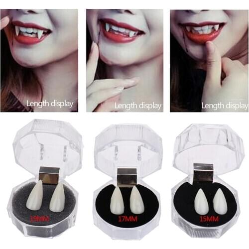 1 Pair Vampire Luminous Party Cosplay Zombie Werewolf Horror Fake Denture Tooth