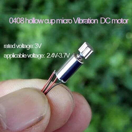 1pc DC 2.4-3.7V DIY 0408 hollow cup micro precision vibration DC motor