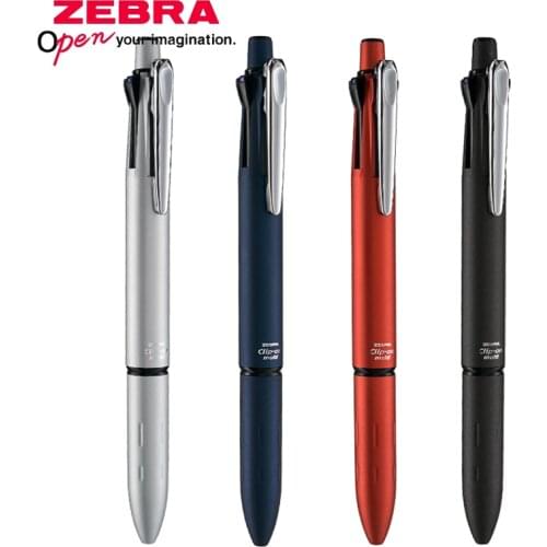 1pcs ZEBRA Multi-function Pen B4SA4 All Metal Five-in-one Limited Four-color Pen 0.7 + Mechanical Pencil 0.5 Student Stationery
