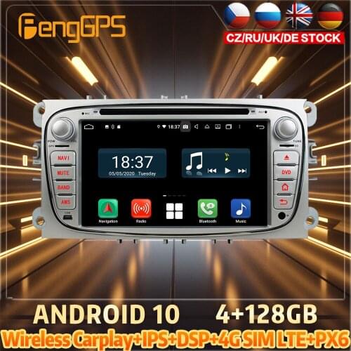 128G Android10 PX6 DSP For Ford Focus 2008 - 2014 Car DVD GPS Navigation Auto Radio Stereo Video Multifunction CarPlay HeadUnit