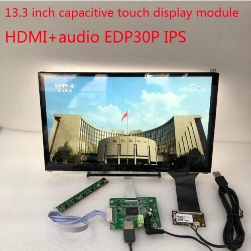 13.3 inch display capacitive touch module kit1920x1080 IPS HDMI LCD Module Car Raspberry Pi 3 10 point capacitive touch Monitor