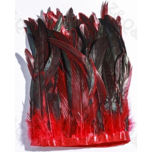2-10 meters natural 25-30CM cock tail dyed red to make cloth edge DIY shopping festival costume skirt decoration accessories