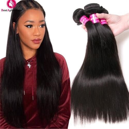 3 Bundles Brazilian Hair Weave Bundles Straight Remy Human Hair Bundles 8-24 Inch Hair Extension