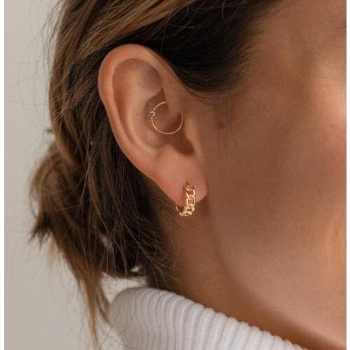 925 Sterling Silver Hoop Earrings For Women Personality French Daily Earrings Jewelry