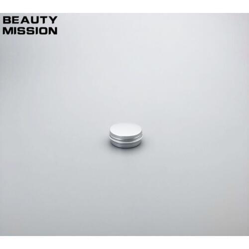 BEAUTY MISSION 12g X 100 small round empty balm aluminum pot,Mini travel size metal cosmetic cream jar skin care cream container