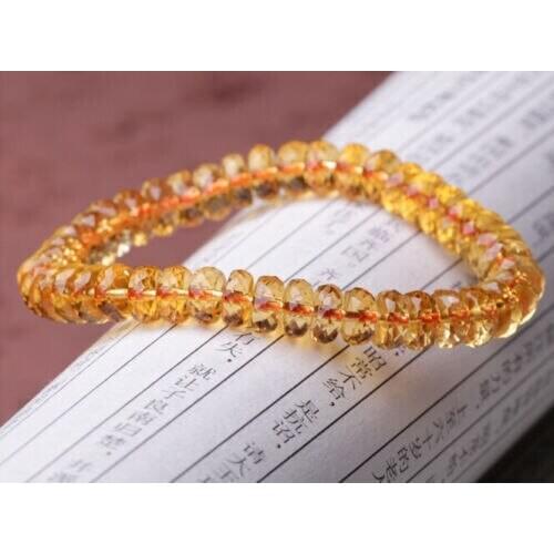 Free shipping Genuine Natural Citrine Quartz Crystal Marquise Beads Bracelet 7mm AAAA
