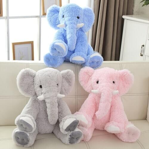 50cm Height Large Plush Elephant Doll Toy Kids Sleeping Back Cushion Cute Stuffed Elephant Baby Accompany Doll Xmas Gift