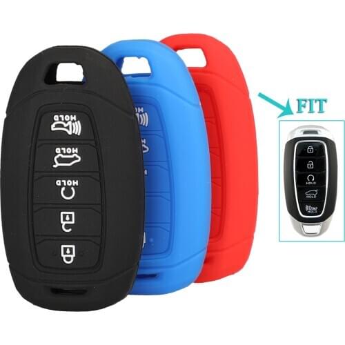 Bilchave 10pcs 5B Car Key Silicone Case Cover Fob For Hyundai Kona Veloster Ix35 Solaris Azera 2018 Elantra Grandeur Santa Fe
