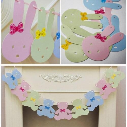 3.2M DIY Cartoon Rabbit Animal Decor Banner Baby Room Decoration Bedding Bumpers Kids Party Flags Girls baby shower Room Decro