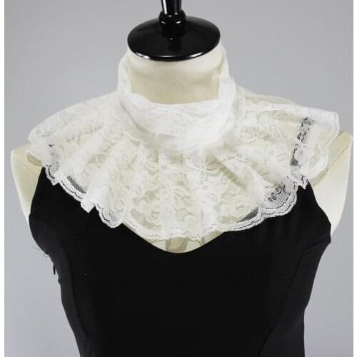 Elegant Stand Fake Collar for Women Lace Floral False Collars Necklace Choker Female Dress Party Detachable Collars Decorative