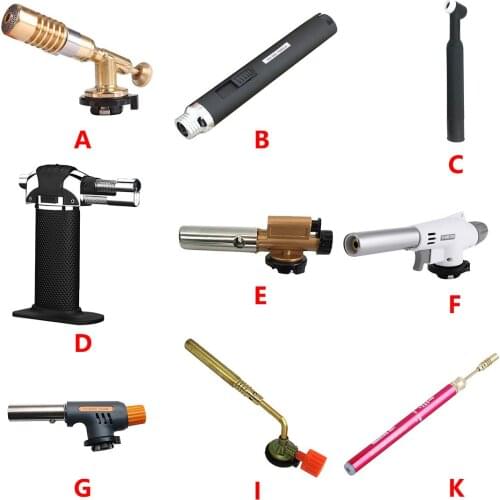Electronic Ignition Copper Flame Butan Gas Burner Gun Maker Torch For Outdoor Camping Picnic BBQ Welding Equipment
