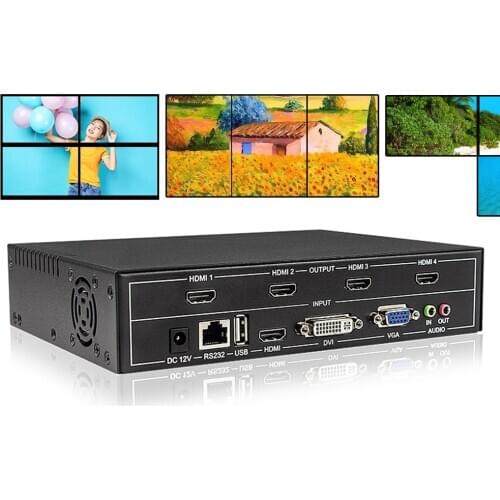 HDMI Video wall controller video wall processor 2X2 1X3 1X2 HDMI DVI VGA mixed inputs HDMI 1X4 video wall controller splitter