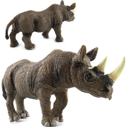 Rhinoceros Wild Animal Model Science Educational Toys Resin Plastics Simulation Solid Animal Children Toys Ornaments Gifts