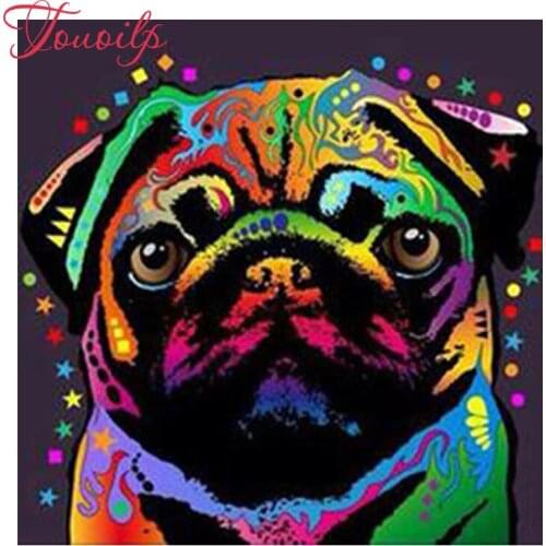 TOUOILP DIY FULL diamond painting Colored dog rhinestone Diamond needlework full spuare&round embroidery painting cross stitch