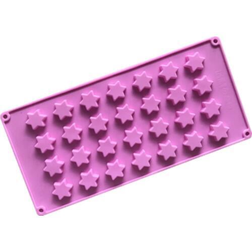 New 28 Cavities dia. 3.2cm Mogen David Star Shape Silicone Candy Chocolate Fondant Pop Baking Mold DIY Bakeware K437