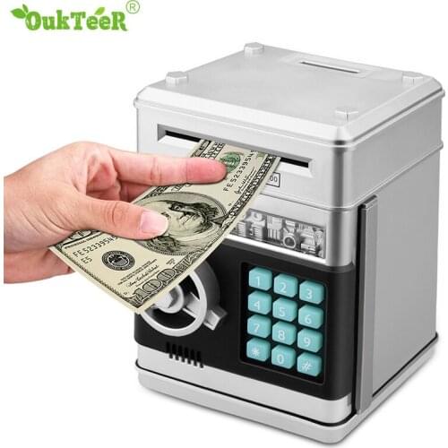 New Safety Password ATM Piggy Bank Electronic Money Saving Box Automatic Chewing Cash Coins Bank Decor Gifts for Children Kids